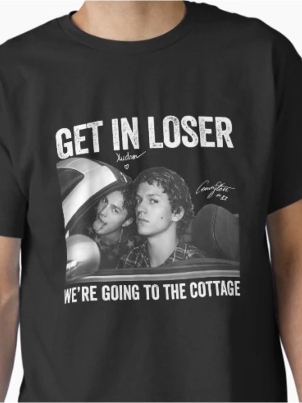 Heated Rivalry Gay Hockey Romance Get In Loser Black Graphic Tee 3XL